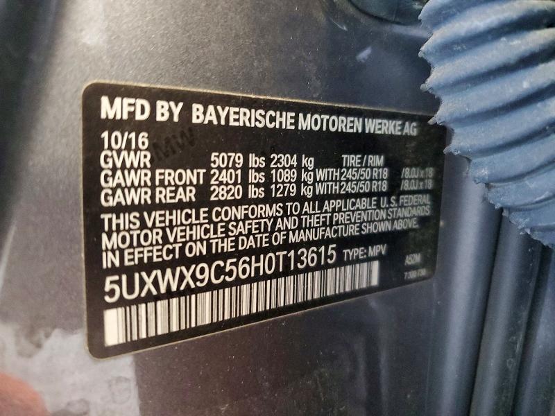 51664836 :رقم المزاد ، 5UXWX9C56H0T13615 vin ، 2017 Bmw X3 مزاد بيع