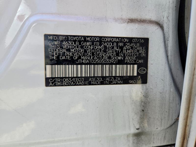 Продаж на аукціоні авто 2016 Lexus Is, vin: JTHBA1D25G5033921, номер лоту: 52129226
