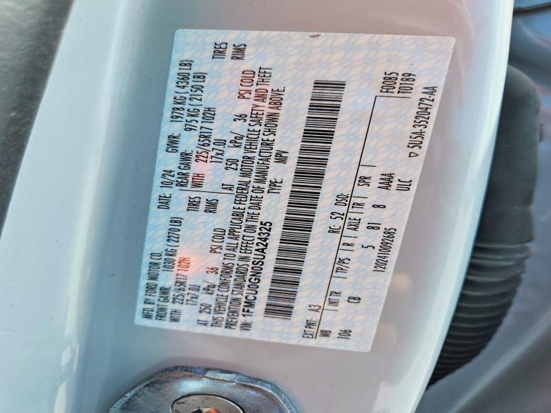 2025 Ford Escape მანქანა იყიდება აუქციონზე, vin: 1FMCU0GN0SUA24325, აუქციონის ნომერი: 52426356