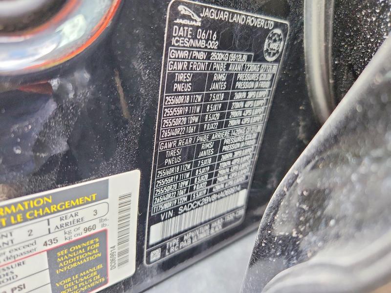 55124306 :رقم المزاد ، SADCK2BV8HA069914 vin ، 2017 Jaguar F-pace مزاد بيع