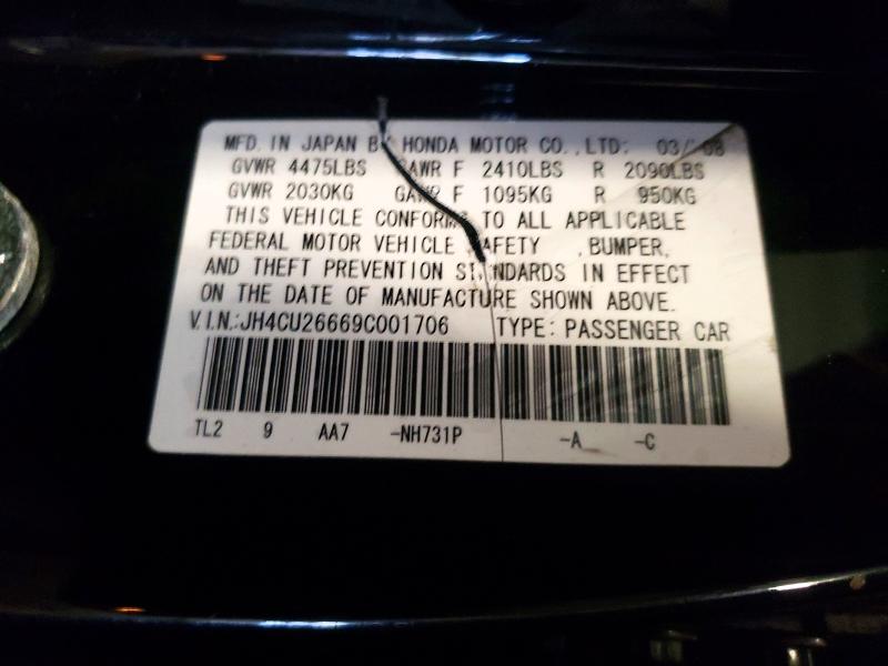Aukcja sprzedaży 2009 Acura Tsx, vin: JH4CU26669C001706, numer aukcji: 52405036