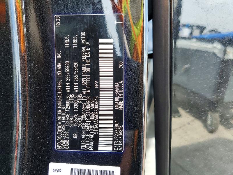 52922946 :رقم المزاد ، 5TDAAAA60RS003615 vin ، 2024 Lexus Tx 350 مزاد بيع