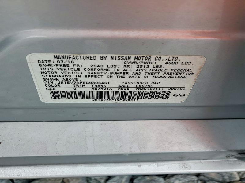 Продажа на аукционе авто 2016 Infiniti Q50, vin: JN1EV7AP6GM306461, номер лота: 55537326