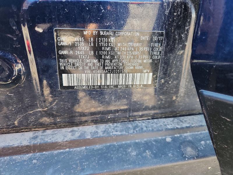 Aukcja sprzedaży 2018 Subaru Outback, vin: 4S4BSAAC2J3257576, numer aukcji: 53568226
