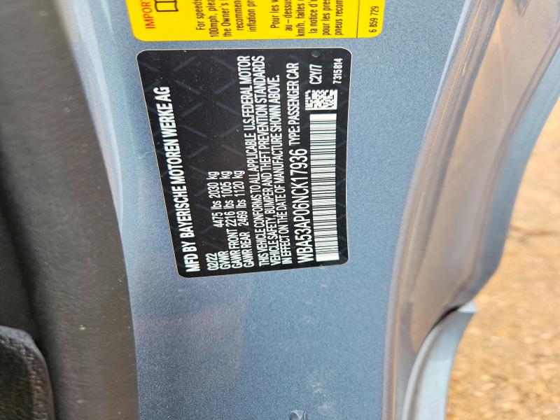 Продаж на аукціоні авто 2022 Bmw 430i, vin: WBA53AP06NCK17936, номер лоту: 54982556