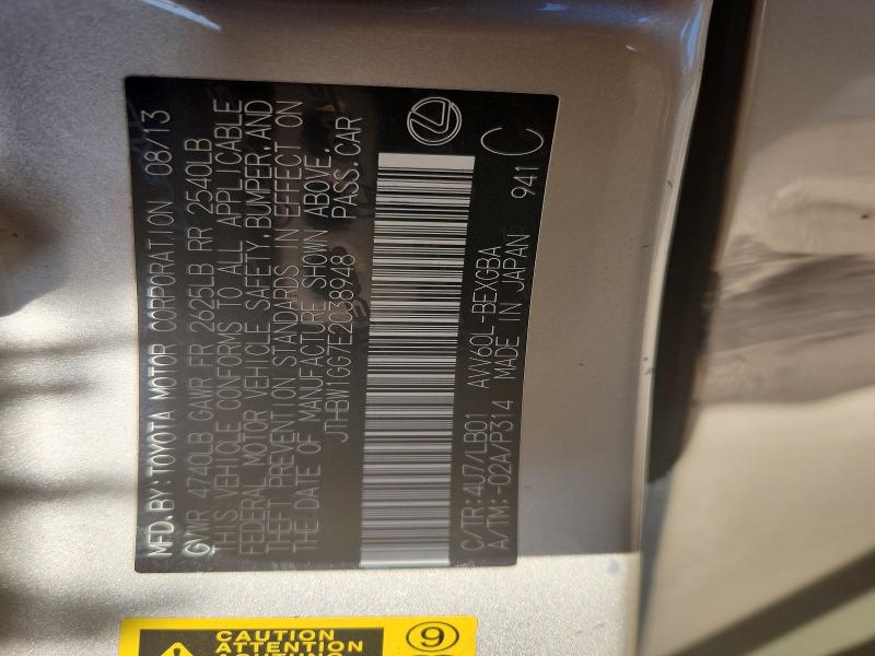 53619806 :رقم المزاد ، JTHBW1GG7E2038948 vin ، 2014 Lexus Es 300h مزاد بيع