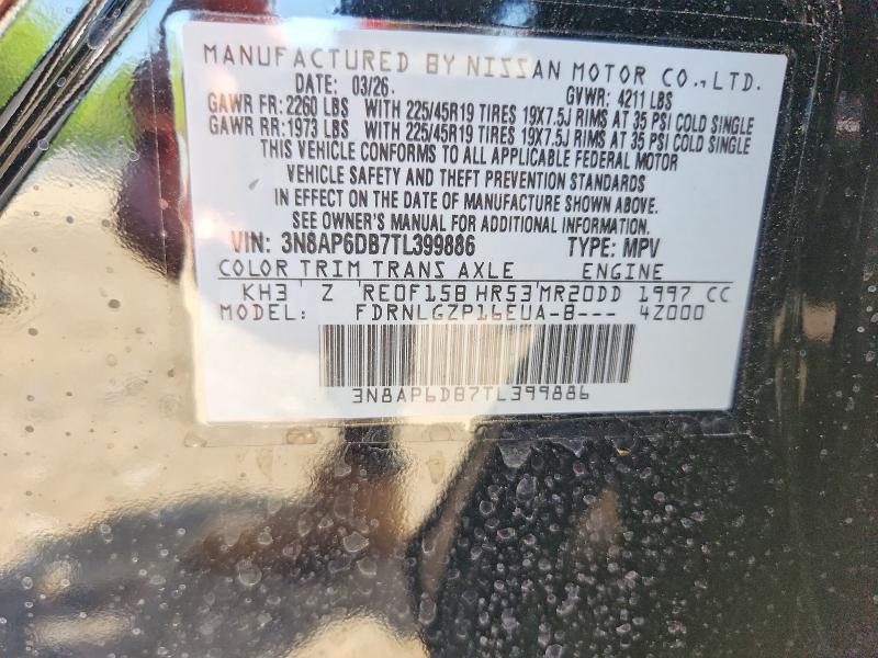 Продаж на аукціоні авто 2026 Nissan Kicks, vin: 3N8AP6DB7TL399886, номер лоту: 54354196