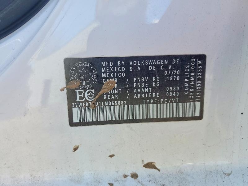 48216136 :رقم المزاد ، 3VWEB7BU1LM065883 vin ، 2020 Volkswagen Jetta مزاد بيع