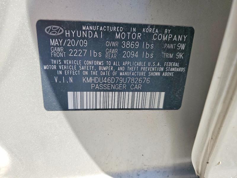 Aukcja sprzedaży 2009 Hyundai Elantra, vin: KMHDU46D79U782676, numer aukcji: 55256056