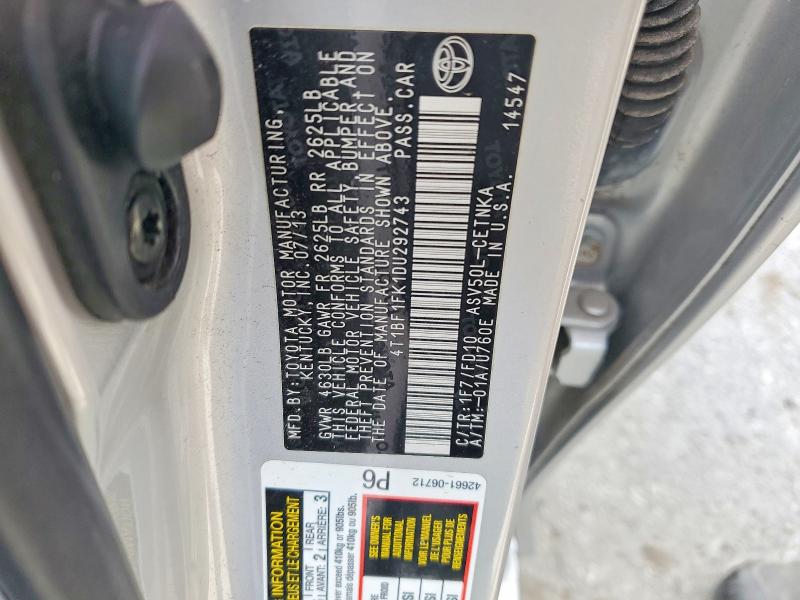 Продажа на аукционе авто 2013 Toyota Camry, vin: 4T1BF1FK1DU292743, номер лота: 55002626