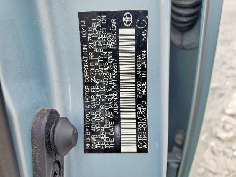 54509746 :رقم المزاد ، JTDKN3DU0F1886817 vin ، 2015 Toyota Prius مزاد بيع