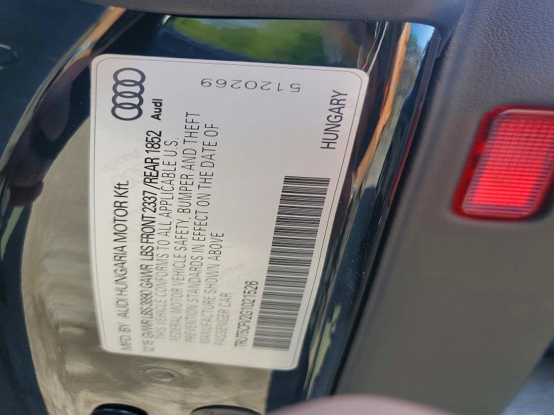 Aukcja sprzedaży 2016 Audi Tt, vin: TRUT5CFV2G1021526, numer aukcji: 55304266
