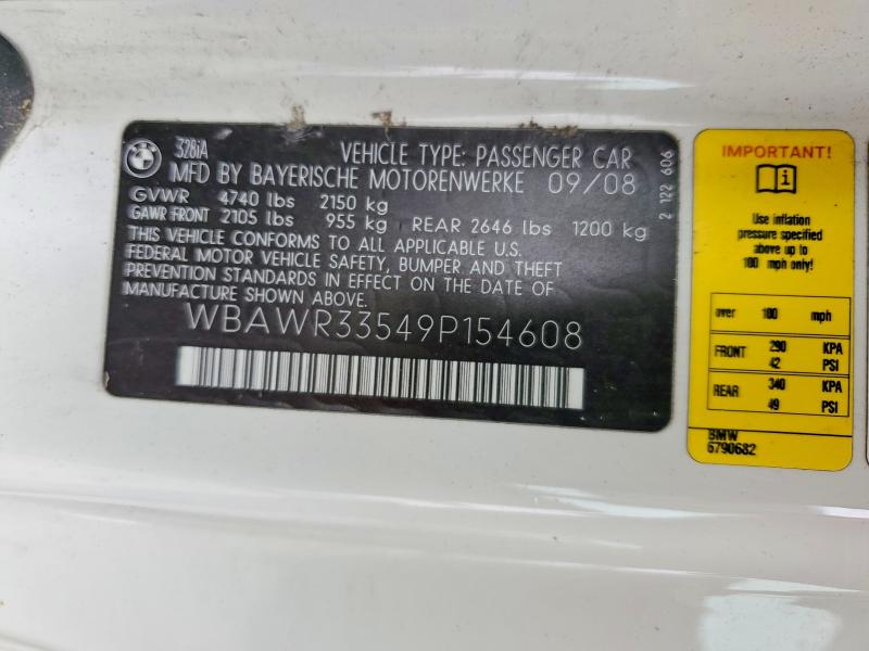 Продаж на аукціоні авто 2009 Bmw 328, vin: WBAWR33549P154608, номер лоту: 53140866