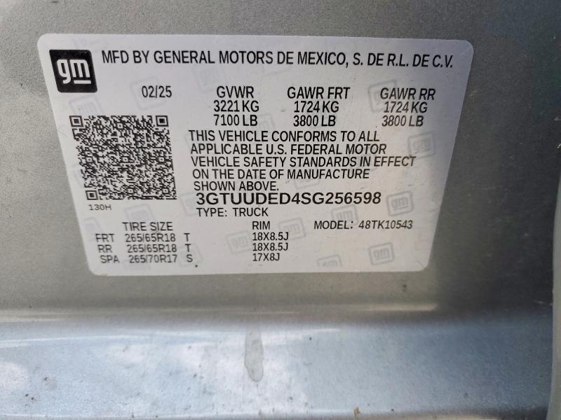 Продаж на аукціоні авто 2025 Gmc Sierra, vin: 3GTUUDED4SG256598, номер лоту: 52071896