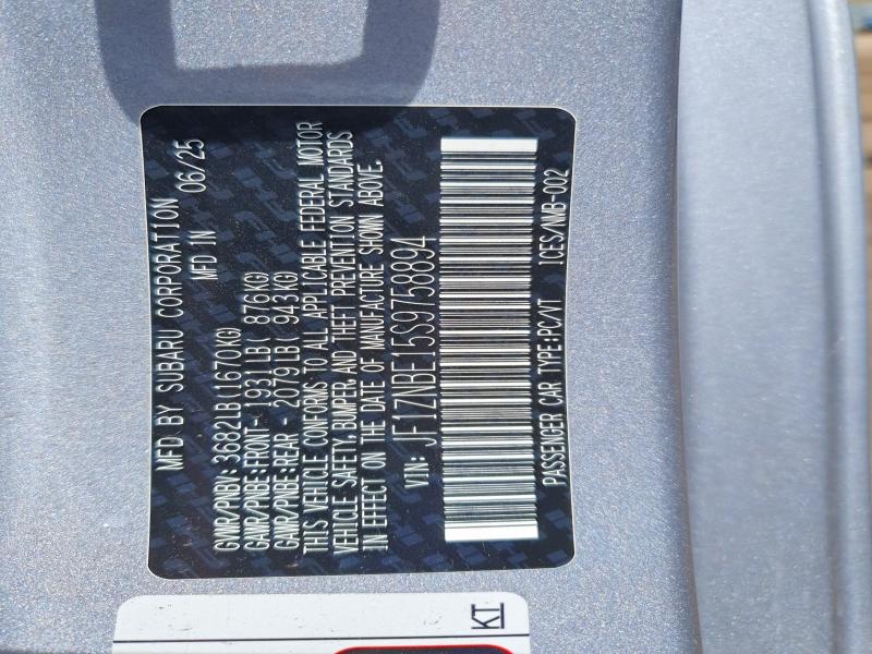 52809786 :رقم المزاد ، JF1ZNBE15S9758894 vin ، 2025 Toyota Gr 86 مزاد بيع