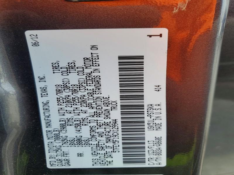 Продаж на аукціоні авто 2012 Toyota Tundra, vin: 5TFEY5F19CX129944, номер лоту: 51580936