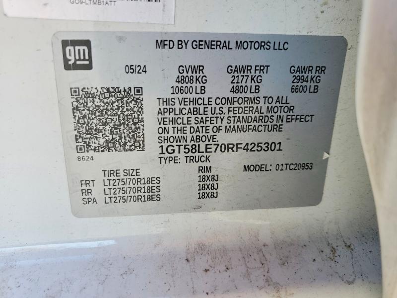 Продажа на аукционе авто 2024 Gmc Sierra, vin: 1GT58LE70RF425301, номер лота: 53757226