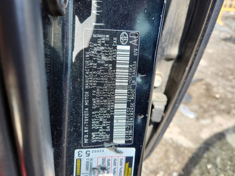 53321716 :رقم المزاد ، 2T1BR30E67C852154 vin ، 2007 Toyota Corolla مزاد بيع