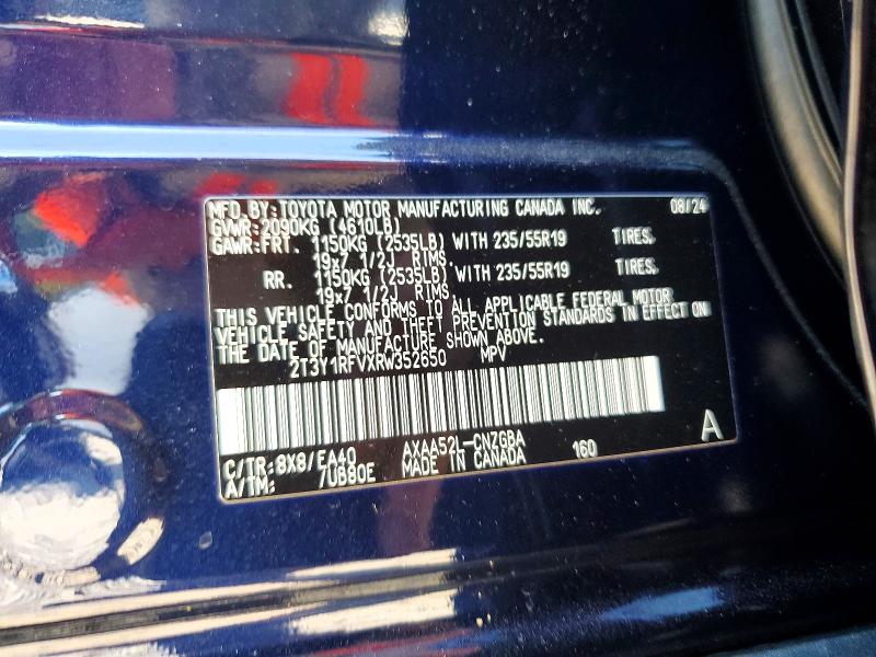 2024 Toyota Rav4 მანქანა იყიდება აუქციონზე, vin: 2T3Y1RFVXRW352650, აუქციონის ნომერი: 52961346