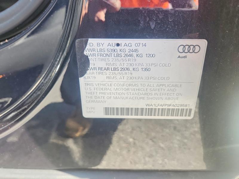 Продаж на аукціоні авто 2015 Audi Q5, vin: WA1LFAFP9FA029581, номер лоту: 53388086