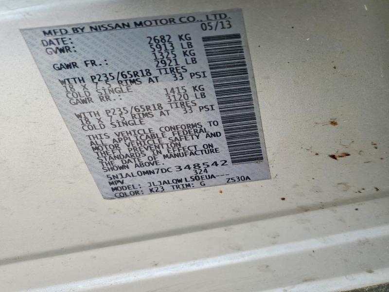 Продажа на аукционе авто 2013 Infiniti Jx35, vin: 5N1AL0MN7DC348542, номер лота: 54121536