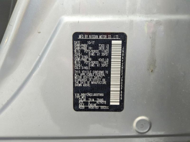Продажа на аукционе авто 2018 Nissan Armada, vin: JN8AY2ND2J9057869, номер лота: 53532386