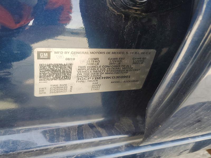 Продажа на аукционе авто 2019 Chevrolet Silverado, vin: 3GCPYBEH9KG308901, номер лота: 53623636