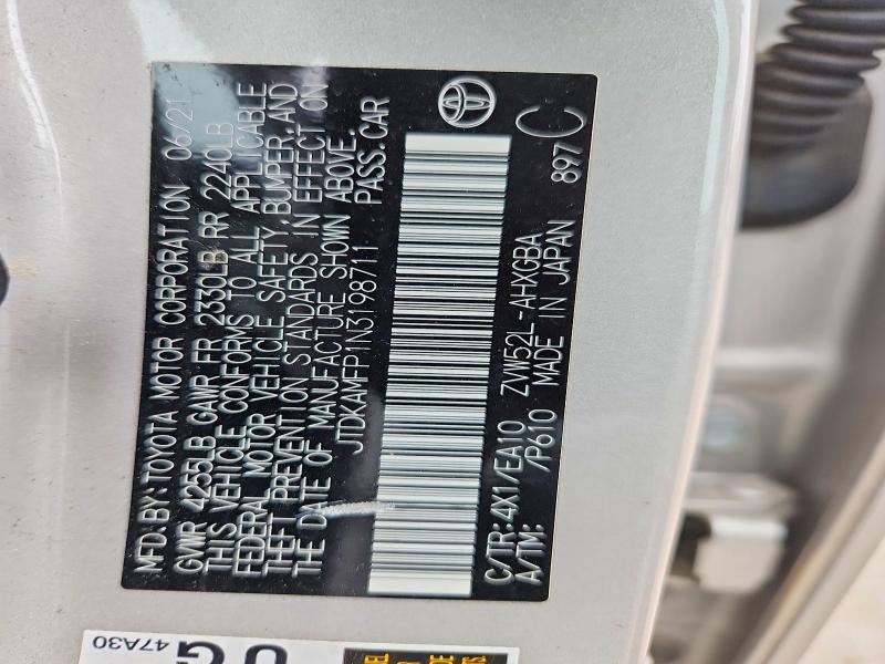 Aukcja sprzedaży 2022 Toyota Prius Prime, vin: JTDKAMFP1N3198711, numer aukcji: 54715556