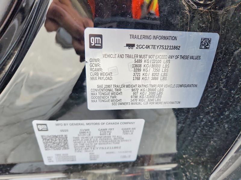 2025 Chevrolet Silverado მანქანა იყიდება აუქციონზე, vin: 2GC4KTEY7S1211862, აუქციონის ნომერი: 51421626