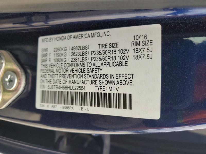 Aukcja sprzedaży 2017 Acura Rdx, vin: 5J8TB4H58HL022564, numer aukcji: 53267516