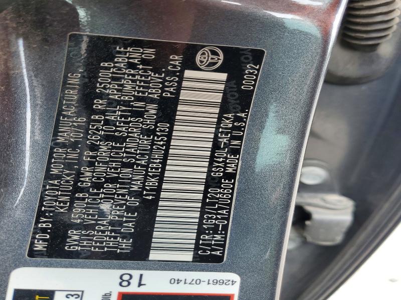 Продаж на аукціоні авто 2017 Toyota Avalon, vin: 4T1BK1EB4HU245130, номер лоту: 54023066