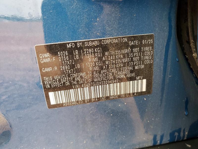 Продаж на аукціоні авто 2025 Subaru Outback, vin: 4S4BTGUDXS3204940, номер лоту: 54529136