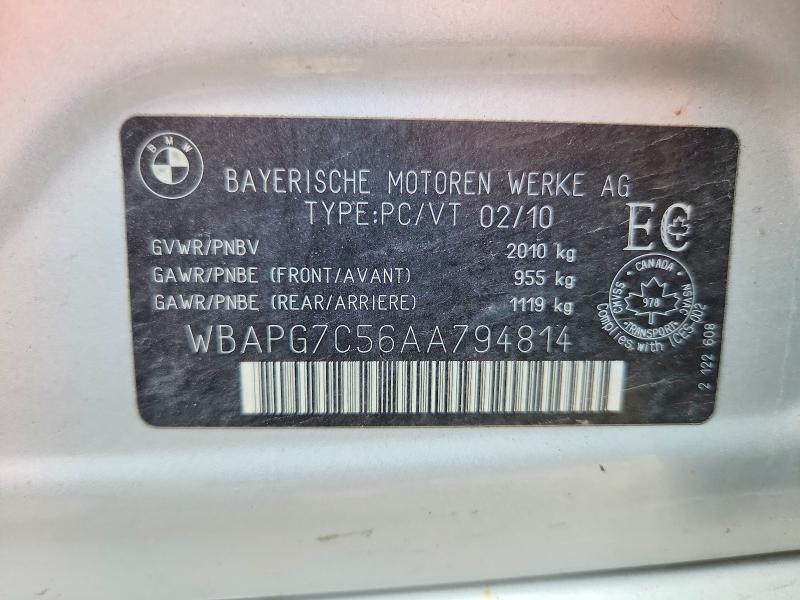 Aukcja sprzedaży 2010 Bmw 323, vin: WBAPG7C56AA794814, numer aukcji: 52783586