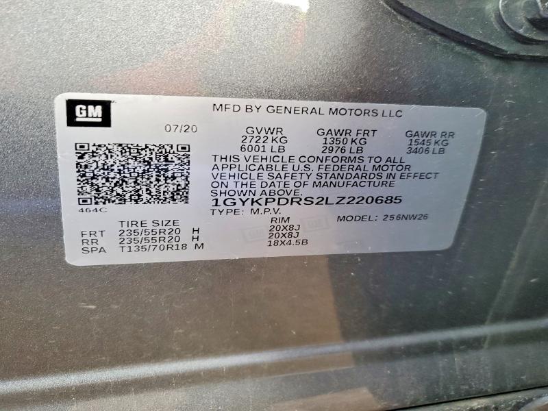 2020 Cadillac Xt6 მანქანა იყიდება აუქციონზე, vin: 1GYKPDRS2LZ220685, აუქციონის ნომერი: 54586306