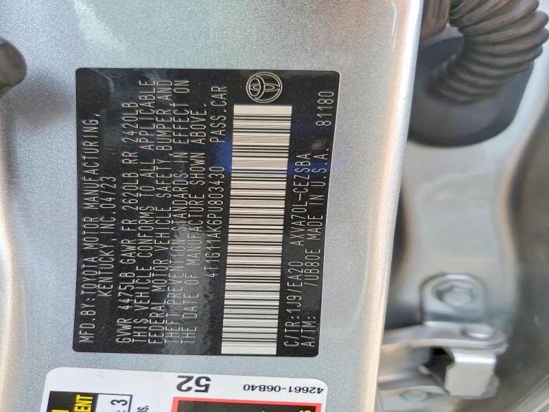 54582586 :رقم المزاد ، 4T1G11AK6PU803430 vin ، 2023 Toyota Camry مزاد بيع