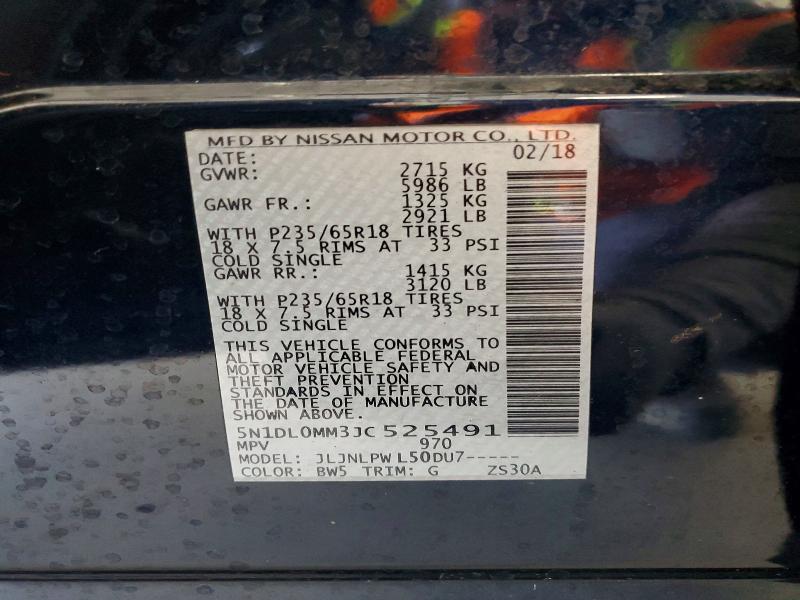 54133376 :رقم المزاد ، 5N1DL0MM3JC525491 vin ، 2018 Infiniti Qx60 مزاد بيع