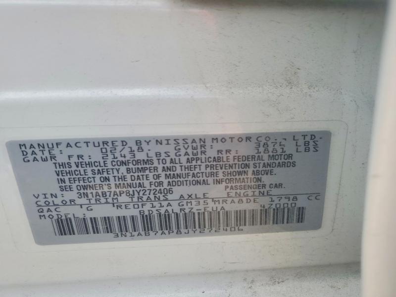 Продажа на аукционе авто 2018 Nissan Sentra, vin: 3N1AB7AP8JY272406, номер лота: 51788026