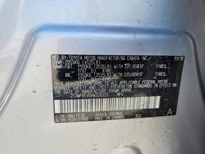 Продаж на аукціоні авто 2017 Toyota Rav4, vin: 2T3WFREV6HW328323, номер лоту: 53473516