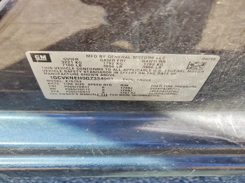 2016 Chevrolet Silverado მანქანა იყიდება აუქციონზე, vin: 1GCVKNEH0GZ334983, აუქციონის ნომერი: 55238296