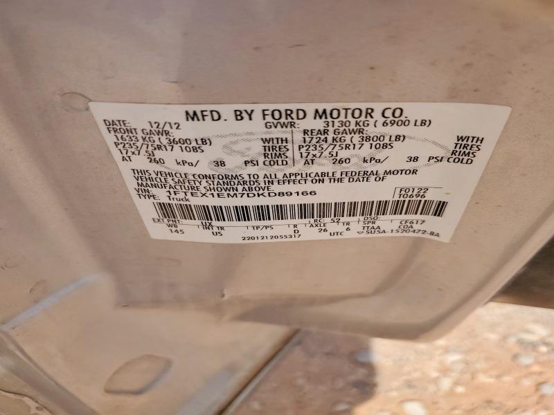 52038826 :رقم المزاد ، 1FTEX1EM7DKD89166 vin ، 2013 Ford F150 مزاد بيع