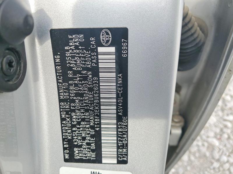 Aukcja sprzedaży 2011 Toyota Camry, vin: 4T1BF3EK7BU626039, numer aukcji: 53135136