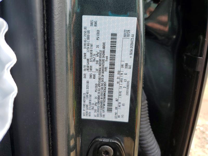 2021 Ford F150 მანქანა იყიდება აუქციონზე, vin: 1FTFW1E56MKE62351, აუქციონის ნომერი: 52550336