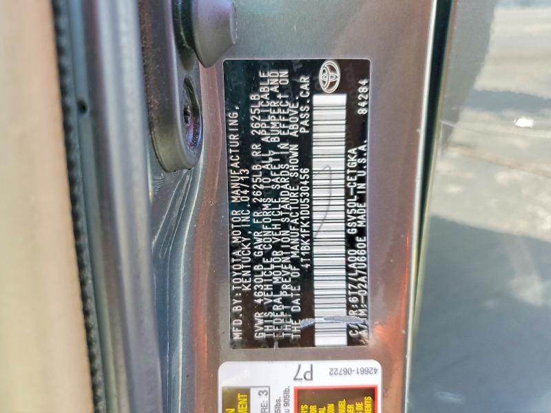 53661556 :رقم المزاد ، 4T1BK1FK1DU530456 vin ، 2013 Toyota Camry مزاد بيع