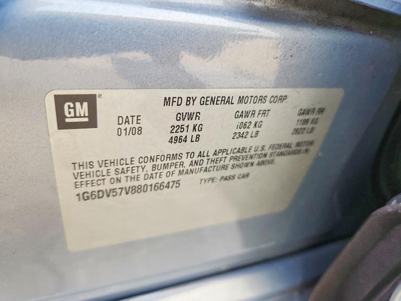 2008 Cadillac Cts მანქანა იყიდება აუქციონზე, vin: 1G6DV57V880166475, აუქციონის ნომერი: 54617846
