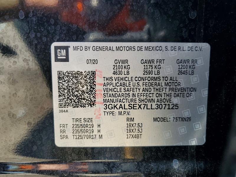Продажа на аукционе авто 2020 Gmc Terrain, vin: 3GKALSEX7LL307125, номер лота: 52607156