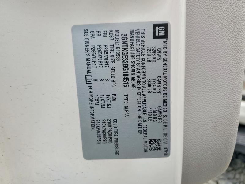 Aukcja sprzedaży 2011 Chevrolet Avalanche, vin: 3GNTKGE32BG104515, numer aukcji: 52479876