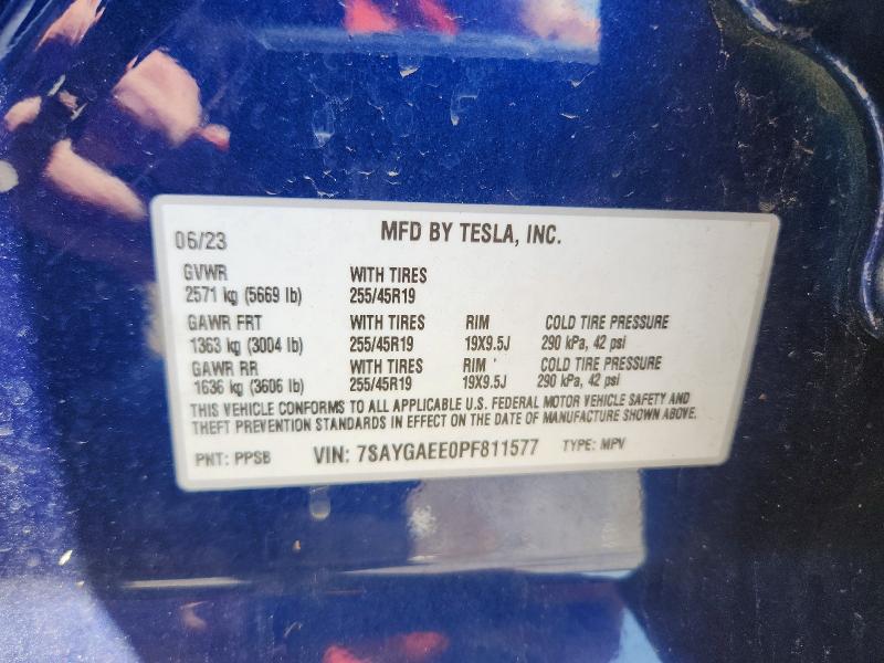 Aukcja sprzedaży 2023 Tesla Model Y, vin: 7SAYGAEE0PF811577, numer aukcji: 51180436