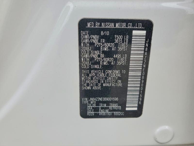 Aukcja sprzedaży 2011 Infiniti Qx56, vin: JN8AZ2NE0B9001596, numer aukcji: 55228976