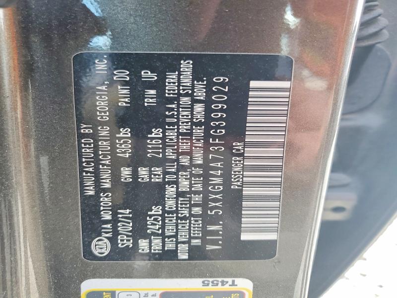 2015 Kia Optima მანქანა იყიდება აუქციონზე, vin: 5XXGM4A73FG399029, აუქციონის ნომერი: 54203956