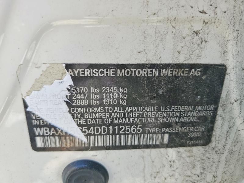 2013 Bmw 528 მანქანა იყიდება აუქციონზე, vin: WBAXH5C54DD112565, აუქციონის ნომერი: 54622496